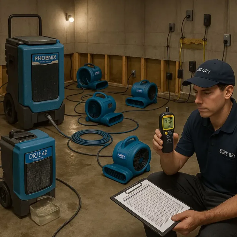 Structural Drying and Dehumidification process in Manchester, MI